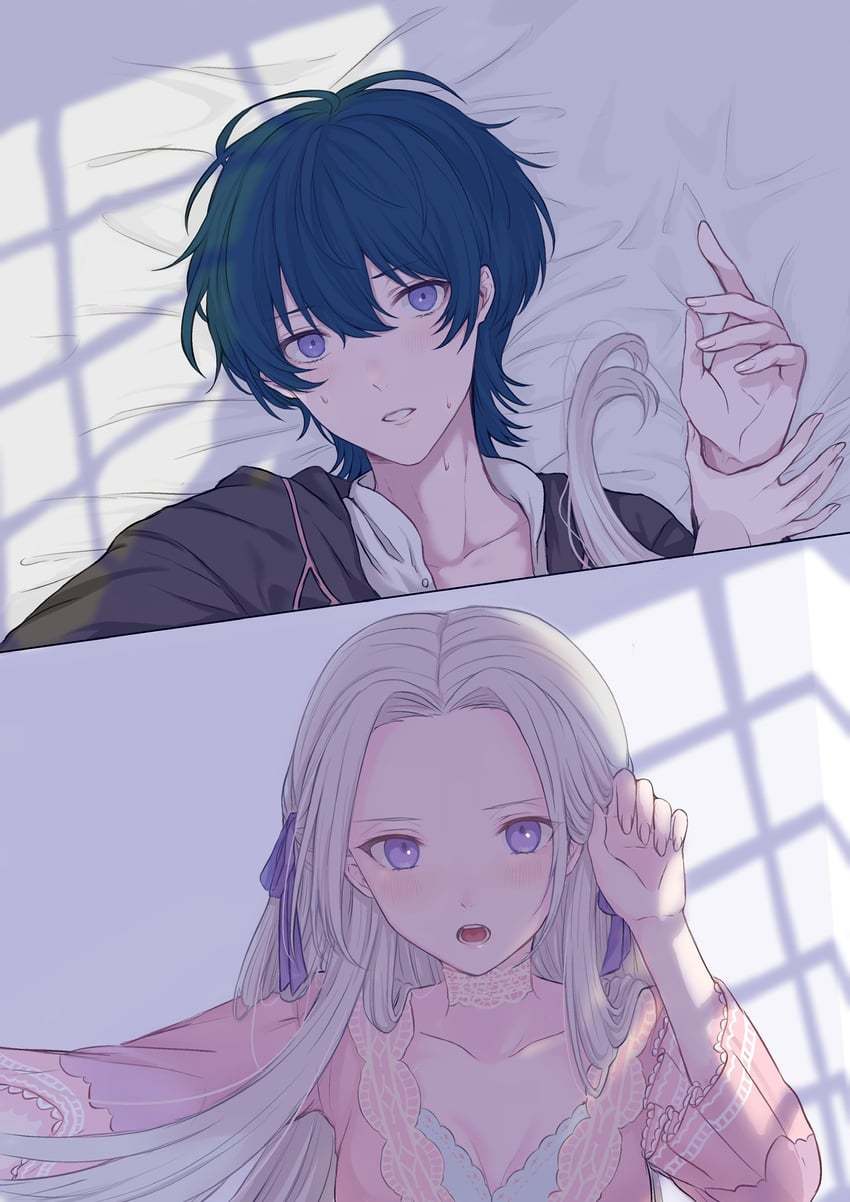 edelgard von hresvelg and male byleth (fire emblem and 1 more)