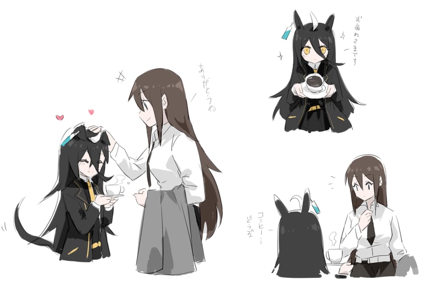trainer, manhattan cafe, and female trainer (umamusume) drawn by nejikyuu