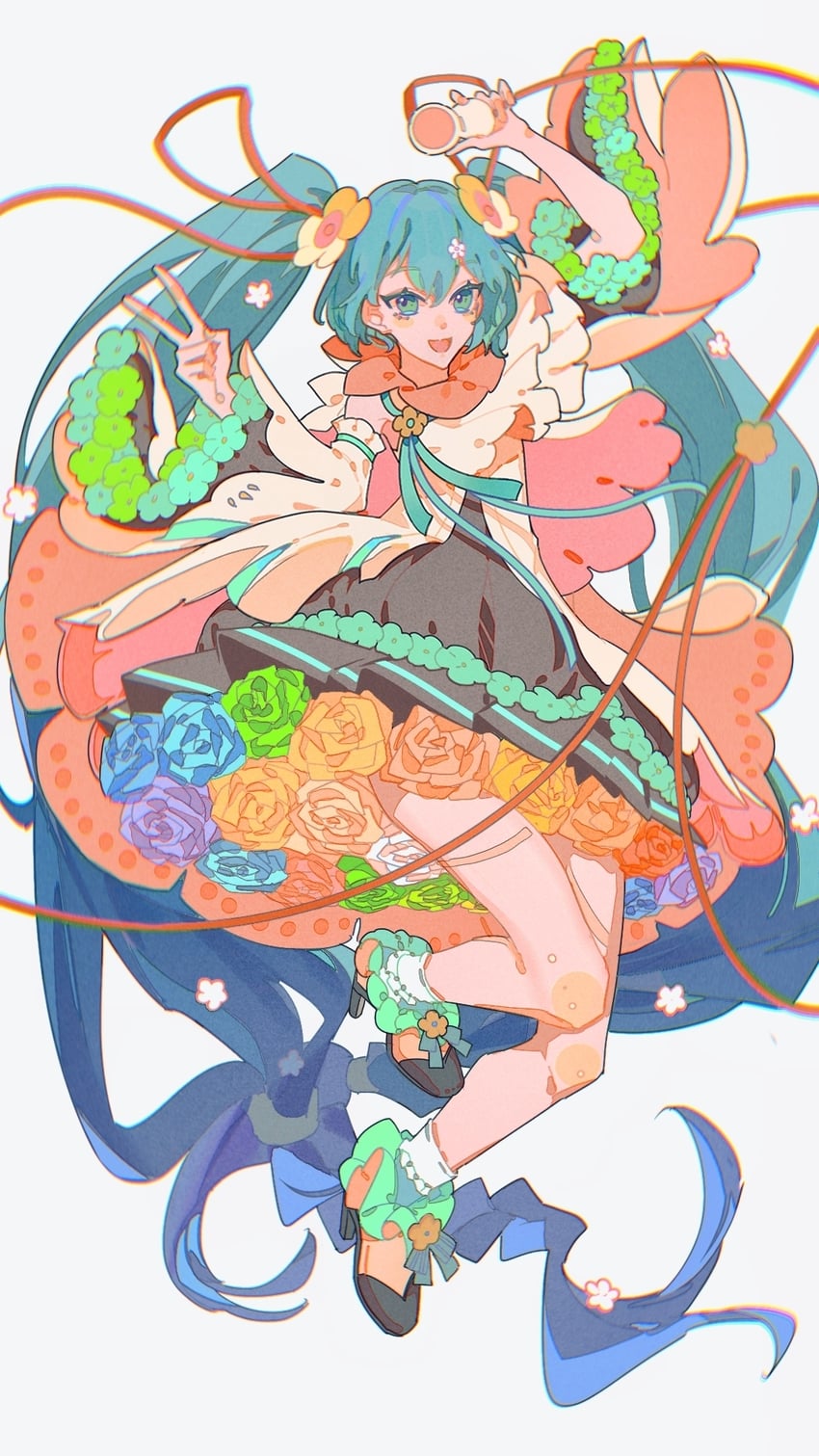 hatsune miku and magical mirai miku (vocaloid and 1 more) drawn by wusebuhui