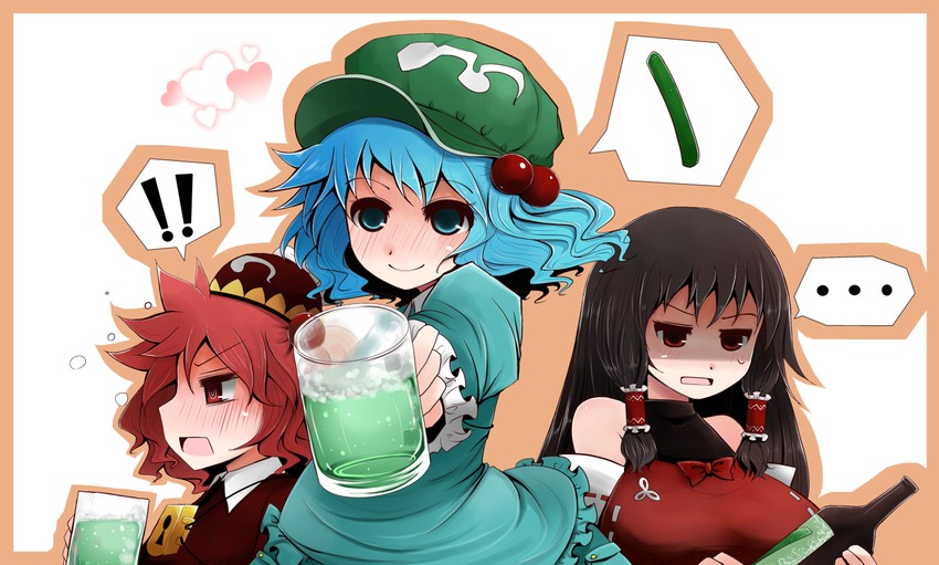 kawashiro nitori, sendai hakurei no miko, and kawashiro mitori (original and 1 more) drawn by arano_oki