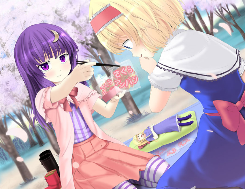 alice margatroid, patchouli knowledge, and shanghai doll (touhou) drawn by a_(aaaaaaaaaaw)