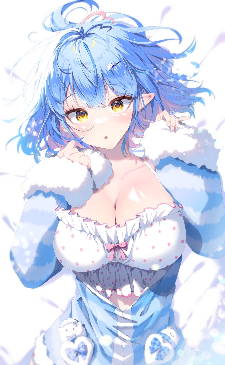 yukihana lamy, daifuku, and yukimin (hololive) drawn by kio_is_here