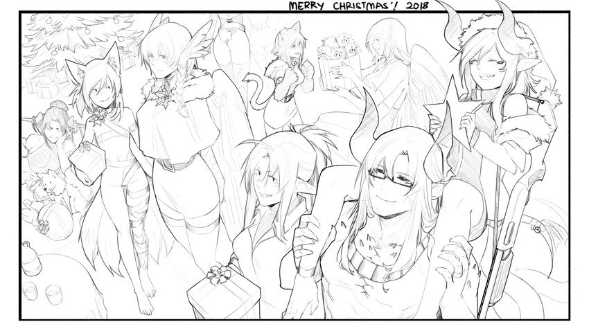 cheshire cat, aiko, haohi, akai, and laska (original and 2 more) drawn by less