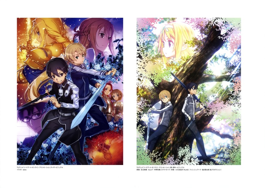 asuna, kirito, alice zuberg, eugeo, ronye arabel, and 1 more (sword art online and 1 more) drawn by bunbun