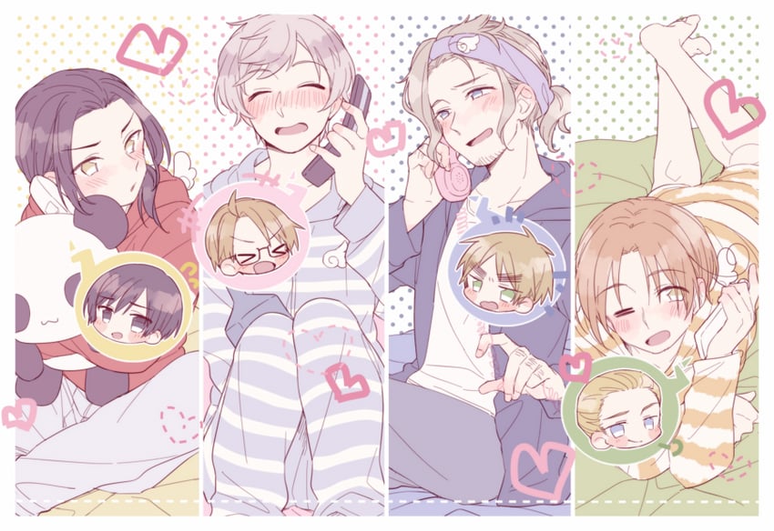 america, united kingdom, japan, russia, china, and 3 more (axis powers hetalia) drawn by saku_anna
