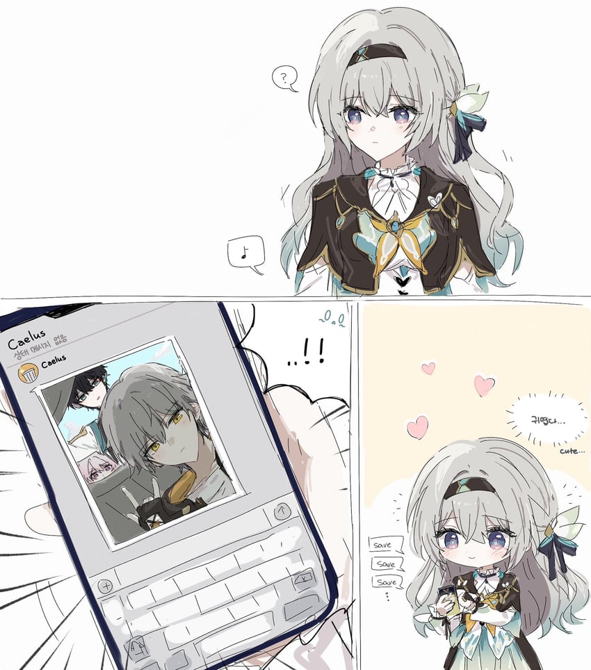 trailblazer, firefly, and caelus (honkai and 1 more) drawn by hsr_shiro