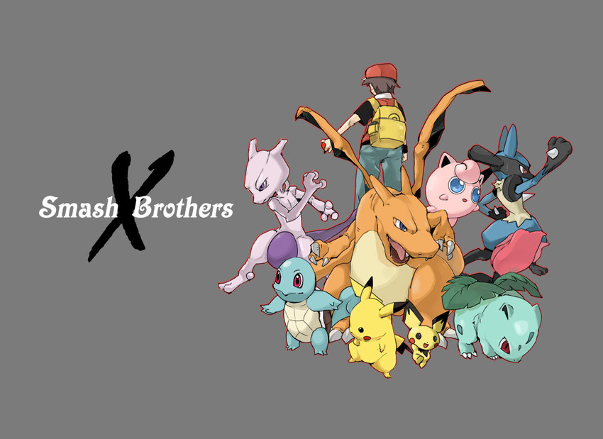 pikachu, red, charizard, lucario, jigglypuff, and 4 more (pokemon and 2 more) drawn by yuki_(popopo)