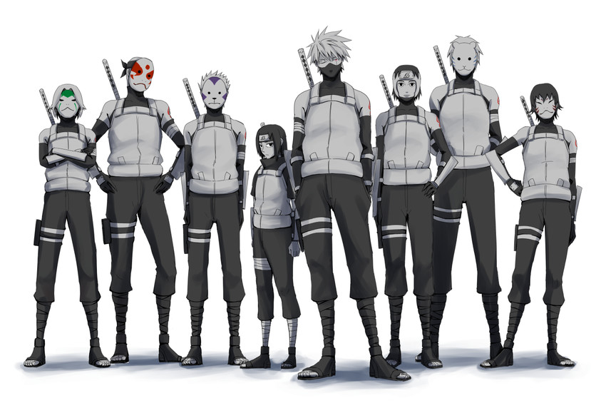 hatake kakashi, uchiha itachi, and yamato (naruto and 1 more) drawn by choco-black