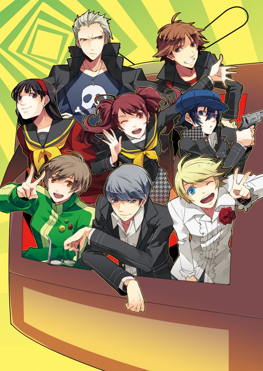 narukami yu, shirogane naoto, satonaka chie, kujikawa rise, amagi yukiko, and 3 more (persona and 1 more) drawn by eterno