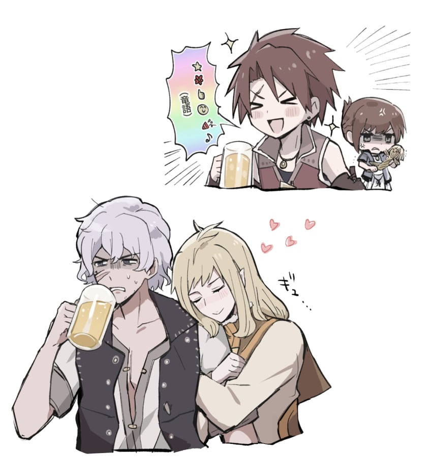 nowe, eris, yaha, and urick (drag-on dragoon and 1 more) drawn by miichinori
