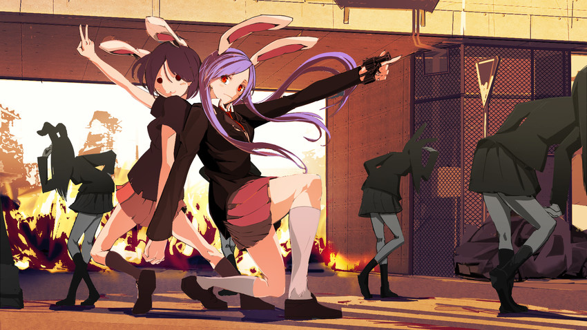 reisen udongein inaba, hisui, fake hisui, and metal hisui (touhou and 1 more) drawn by pianika