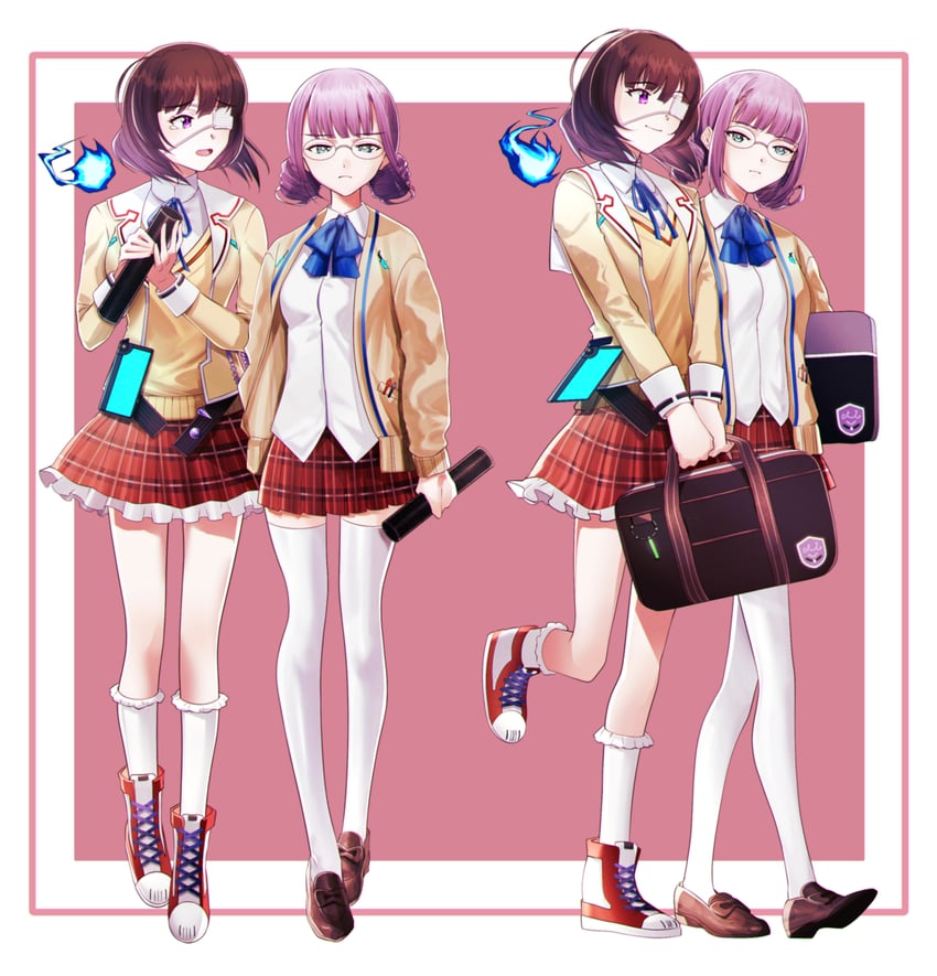hiiragi kozue and higuchi seika (heaven burns red) drawn by kjhg1108