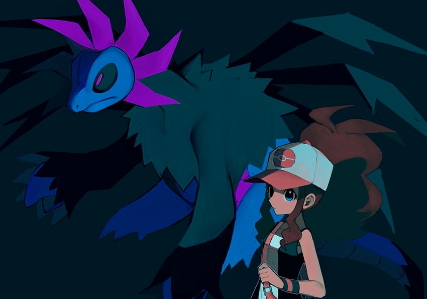 hilda and hydreigon (pokemon and 1 more) drawn by 950magi618