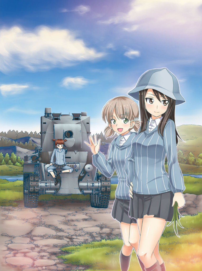 mika, aki, and mikko (girls und panzer and 1 more) drawn by saitaniya_ryouichi