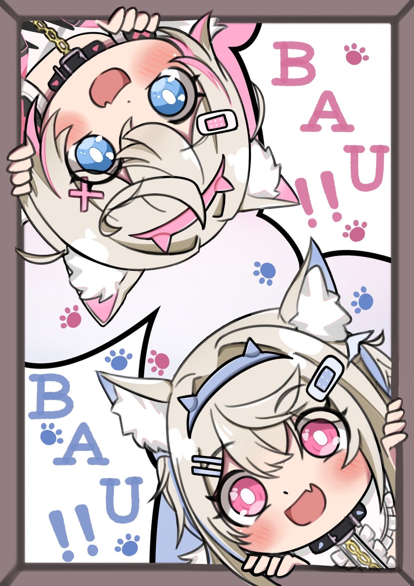 fuwawa abyssgard and mococo abyssgard (hololive and 1 more) drawn by yashamaru_(yashamalu_1004)