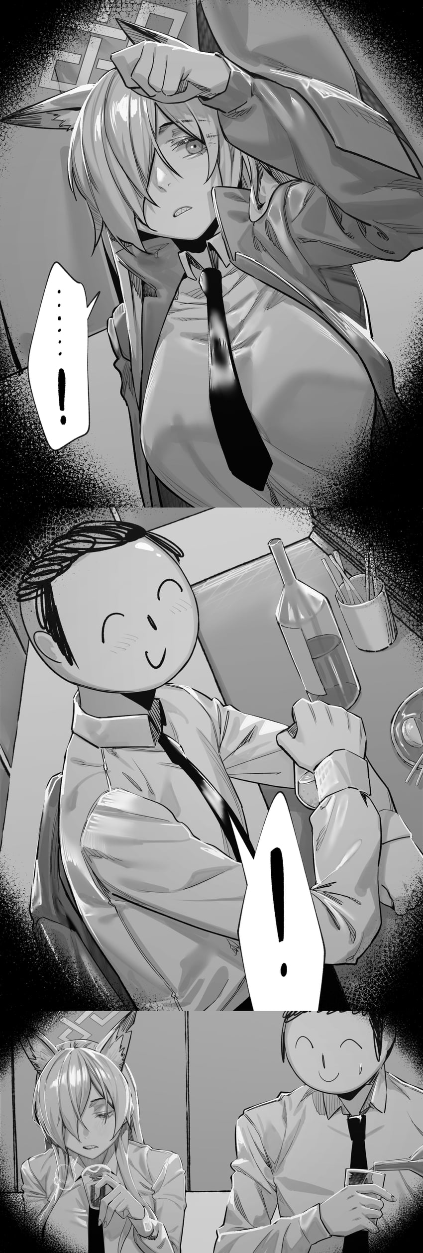 sensei, doodle sensei, and kanna (blue archive) drawn by hxd