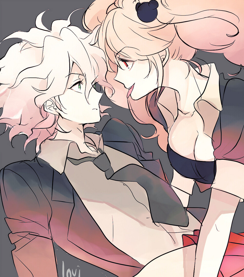 komaeda nagito and enoshima junko (danganronpa and 2 more) drawn by lovi_(momoko37)