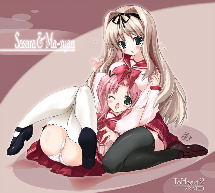 kusugawa sasara and maaryan (to heart and 1 more) drawn by urotan