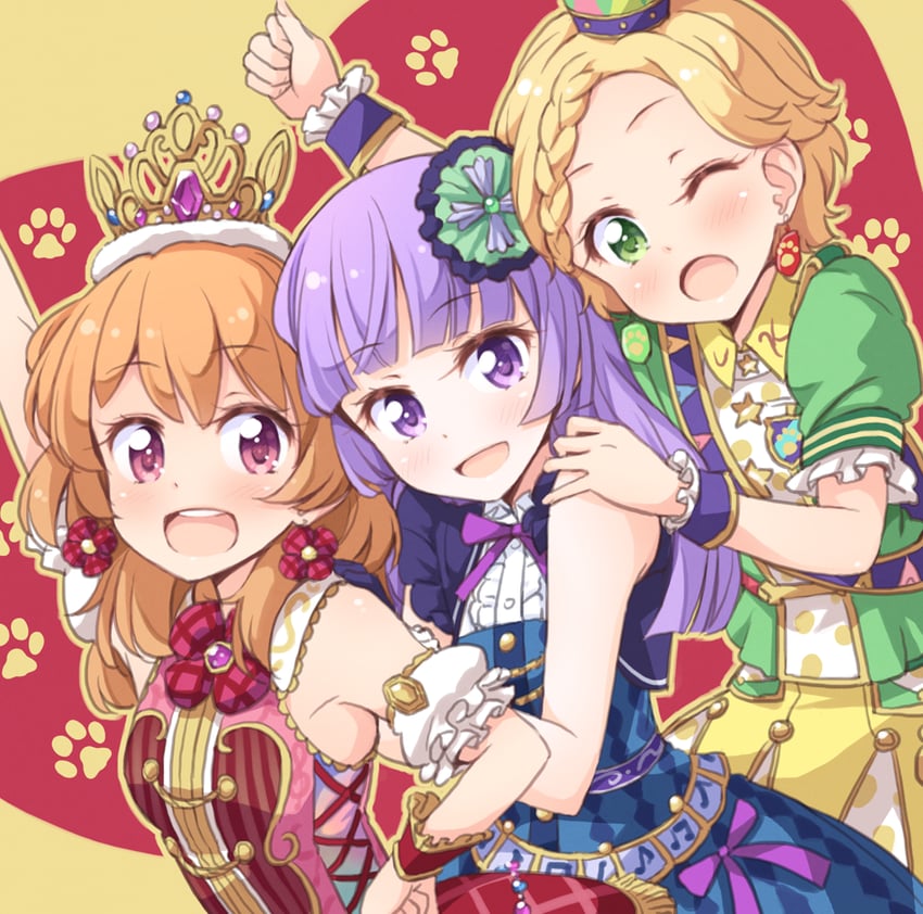 ozora akari, hikami sumire, and shinjo hinaki (aikatsu!) drawn by tokunou_shoutarou