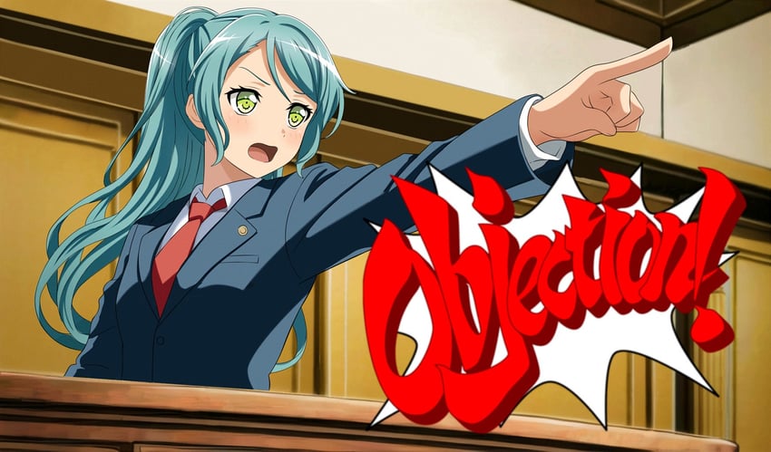 hikawa sayo and phoenix wright (bang dream! and 1 more) drawn by fries_vanquisher