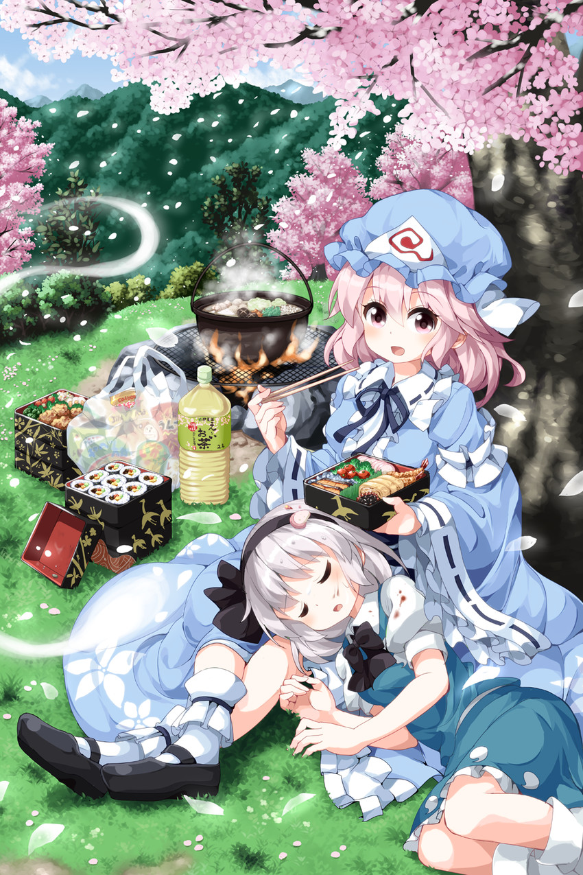 konpaku youmu and saigyouji yuyuko (touhou) drawn by ruu_(tksymkw)