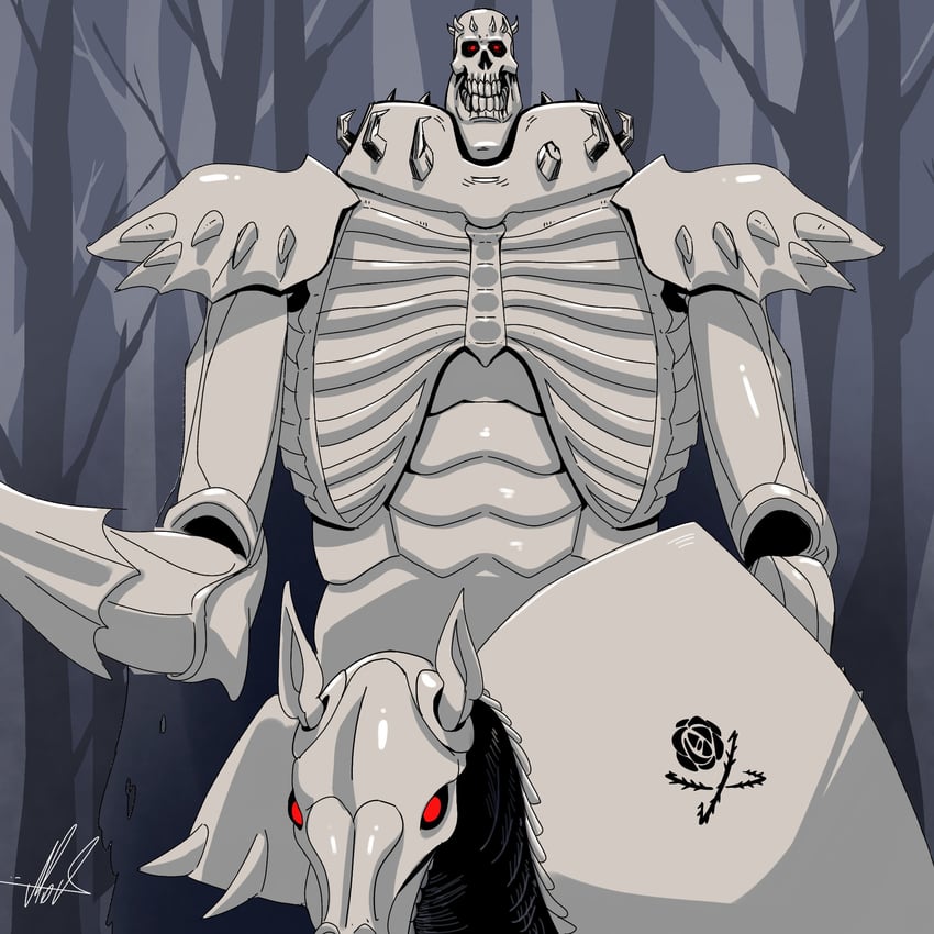 edward newgate and skull knight (one piece and 1 more) drawn by levi_art