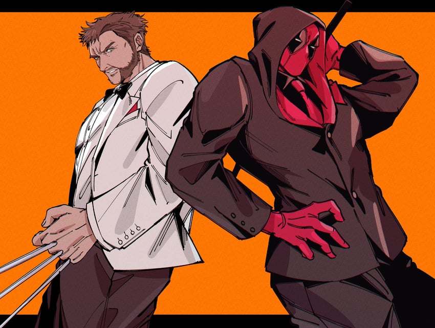 wolverine and deadpool (marvel and 4 more) drawn by suzumesuzume8