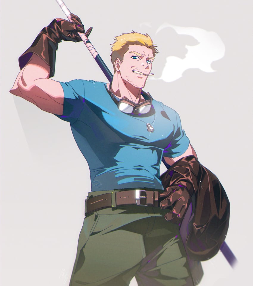 cid highwind (final fantasy and 1 more) drawn by peonrin