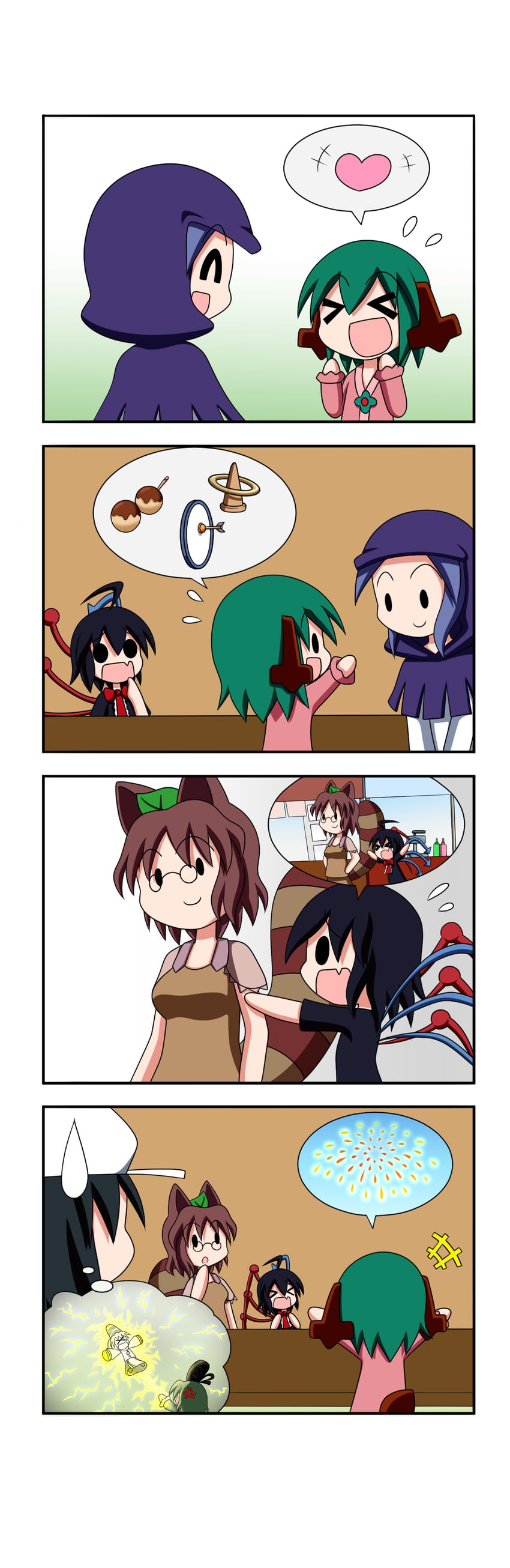 houjuu nue, mononobe no futo, murasa minamitsu, soga no tojiko, kumoi ichirin, and 2 more (touhou) drawn by rakugaki-biyori