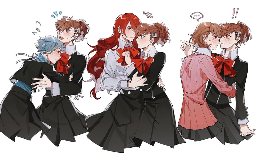 shiomi kotone, takeba yukari, kirijou mitsuru, and yamagishi fuuka (persona and 2 more) drawn by seirorath