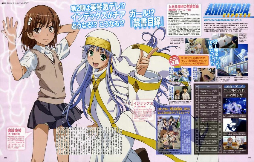 misaka mikoto and index (toaru majutsu no index and 2 more) drawn by hayakawa_naomi