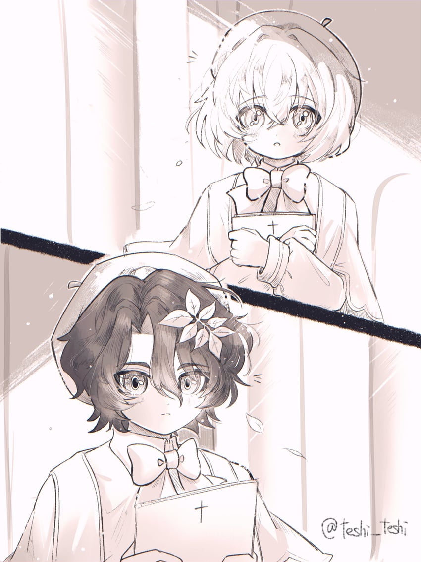 aventurine, dr. ratio, and kakavasha (honkai and 1 more) drawn by teshina.
