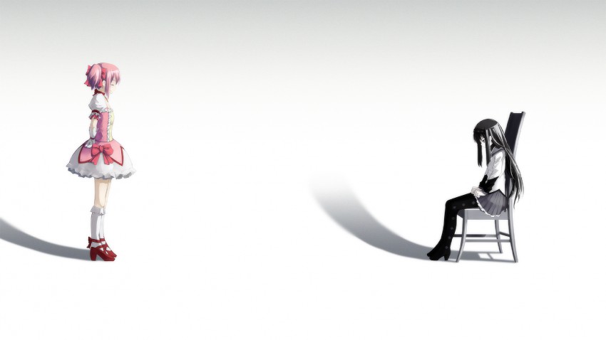 akemi homura and kaname madoka (mahou shoujo madoka magica and 2 more) drawn by akai_ronii
