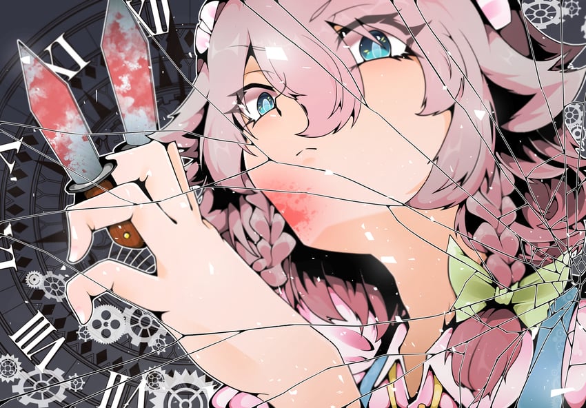 izayoi sakuya (touhou) drawn by castagna