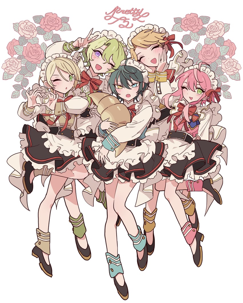 kagehira mika, himemiya tori, shiratori aira, tomoe hiyori, and yuuki makoto (ensemble stars!) drawn by meremero
