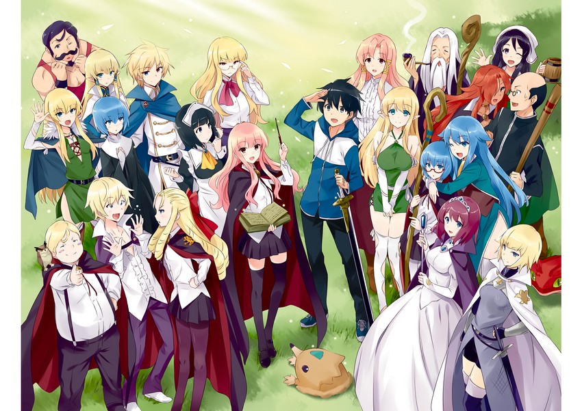 louise francoise le blanc de la valliere, tiffania westwood, siesta, tabitha, hiraga saito, and 15 more (zero no tsukaima) drawn by usatsuka_eiji