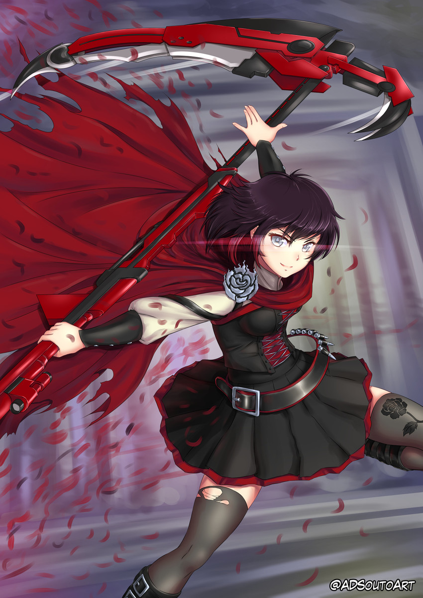 ruby rose (rwby) drawn by adsouto