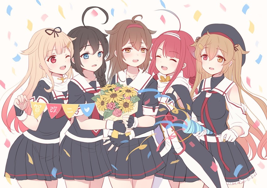 shigure, yuudachi, shigure kai ni, yuudachi kai ni, murasame, and 5 more (kantai collection) drawn by emia_wang