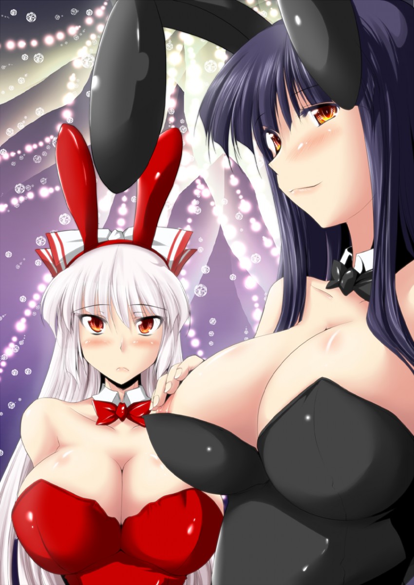 fujiwara no mokou and houraisan kaguya (touhou) drawn by stiel