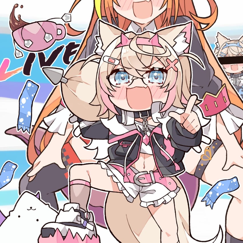 fuwawa abyssgard, kiryu coco, and mococo abyssgard (hololive and 1 more) drawn by kukie-nyan