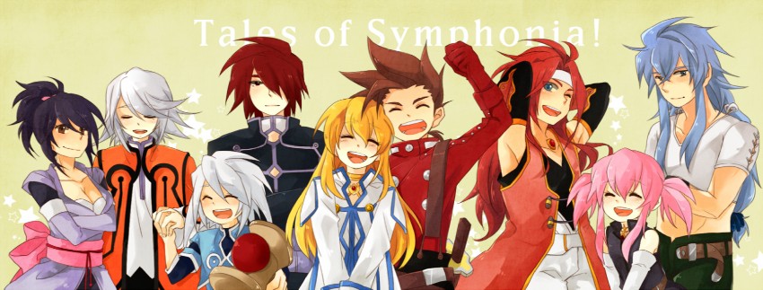 colette brunel, lloyd irving, fujibayashi sheena, zelos wilder, presea combatir, and 4 more (tales of and 1 more) drawn by cork_(the_loreley)