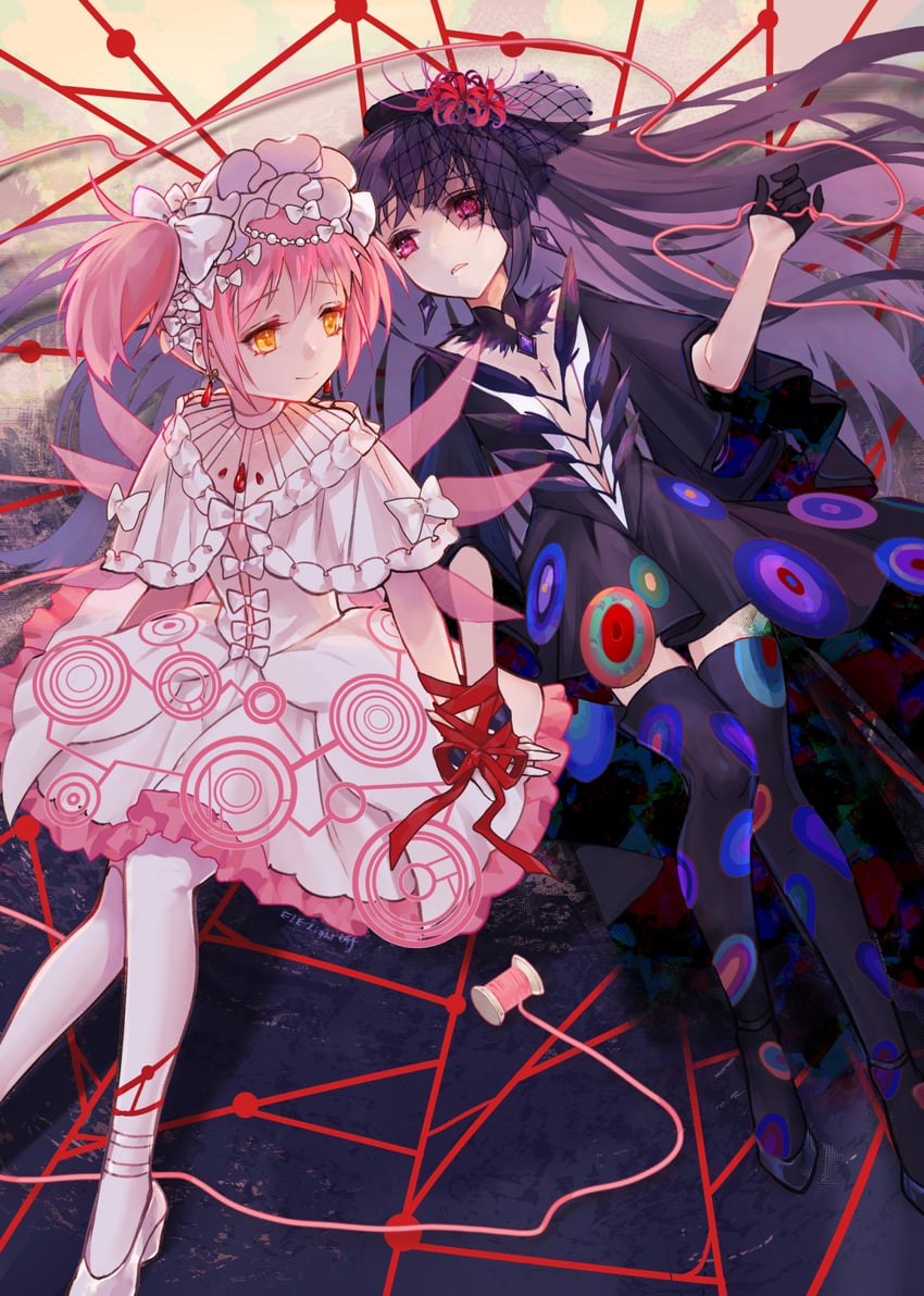 akemi homura, kaname madoka, ultimate madoka, akuma homura, and homulilly (mahou shoujo madoka magica and 1 more) drawn by hiko_gola