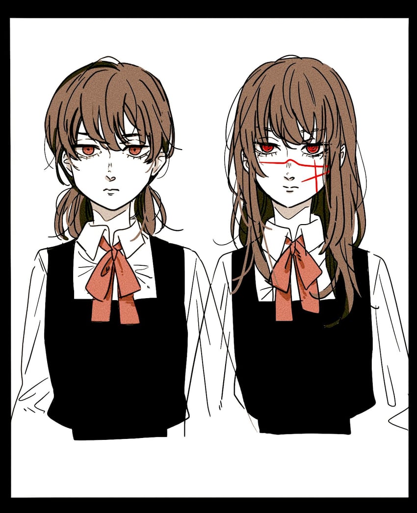 yoru and mitaka asa (chainsaw man) drawn by popotarosanpo