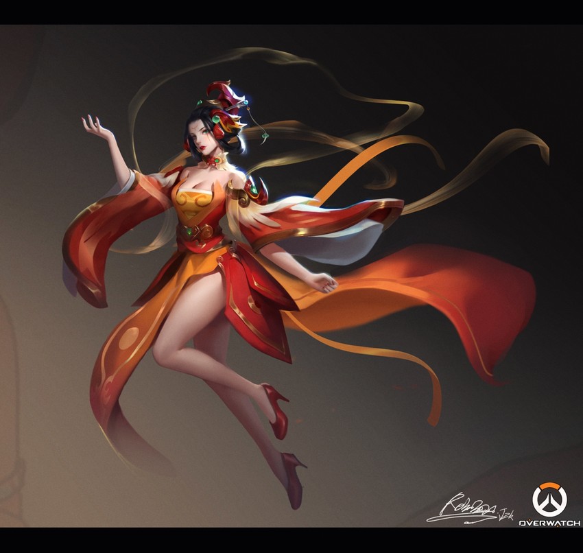 mercy and zhuque mercy (overwatch and 1 more) drawn by r.keensies
