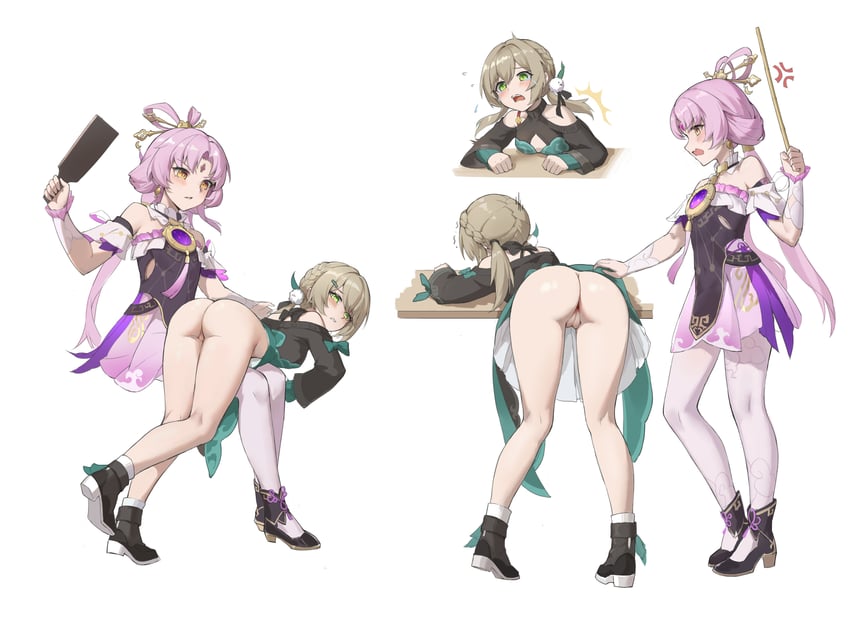 fu xuan and qingque (honkai and 1 more) drawn by attack_of_the_hatogod