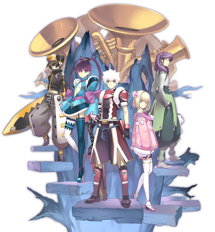 saki, finnel, aoto, tatsumi, and hikari gojou (ar tonelico and 1 more) drawn by nagi_ryou