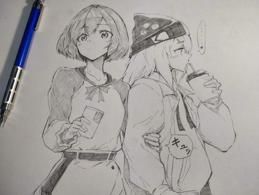 yamanouchi kano and kouzuki mahiru (yoru no kurage wa oyogenai) drawn by gasuri_govan