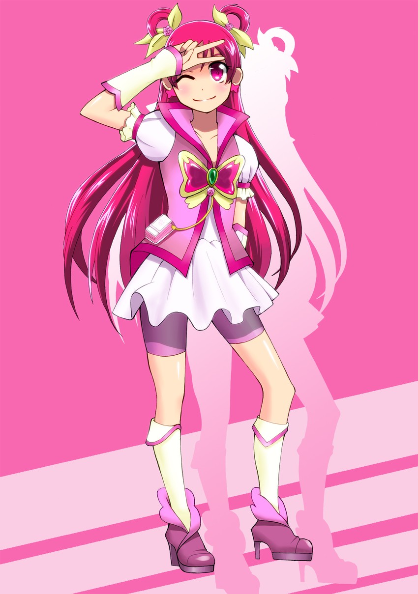 yumehara nozomi and cure dream (precure and 1 more) drawn by gyuniku