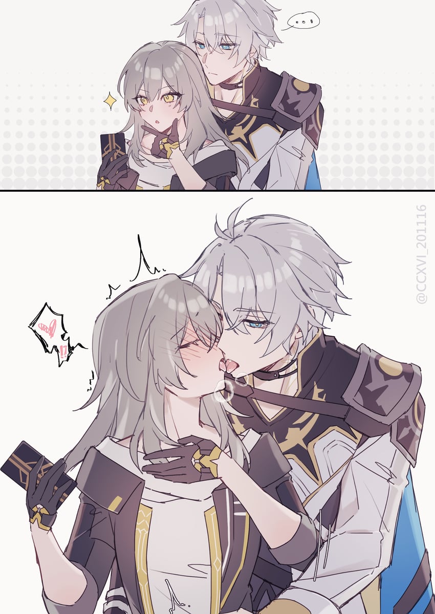 trailblazer, stelle, and phainon (honkai and 1 more) drawn by ccxvi_201116