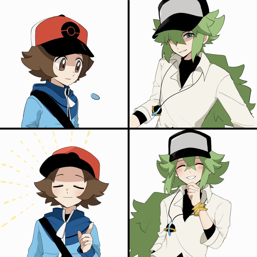 hilbert and n (pokemon and 1 more) drawn by suta_5255